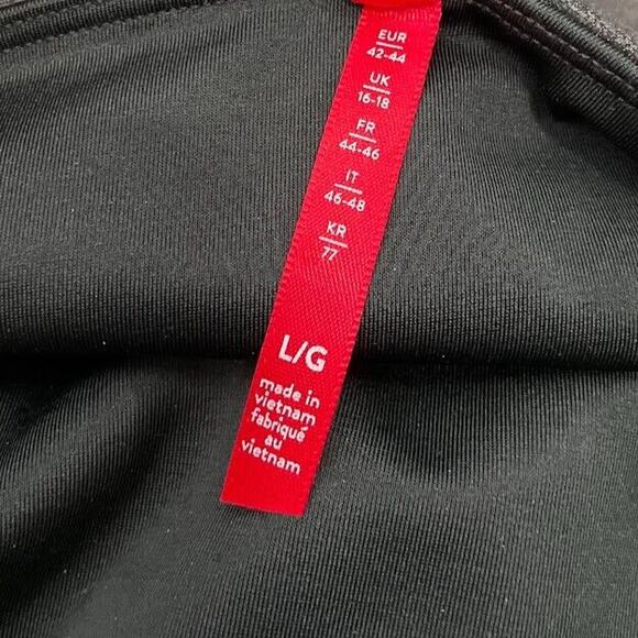 Spanx Size Large Black Faux Leather Leggings Slimming Shaping Ankle Cyber Goth - Picture 6 of 12